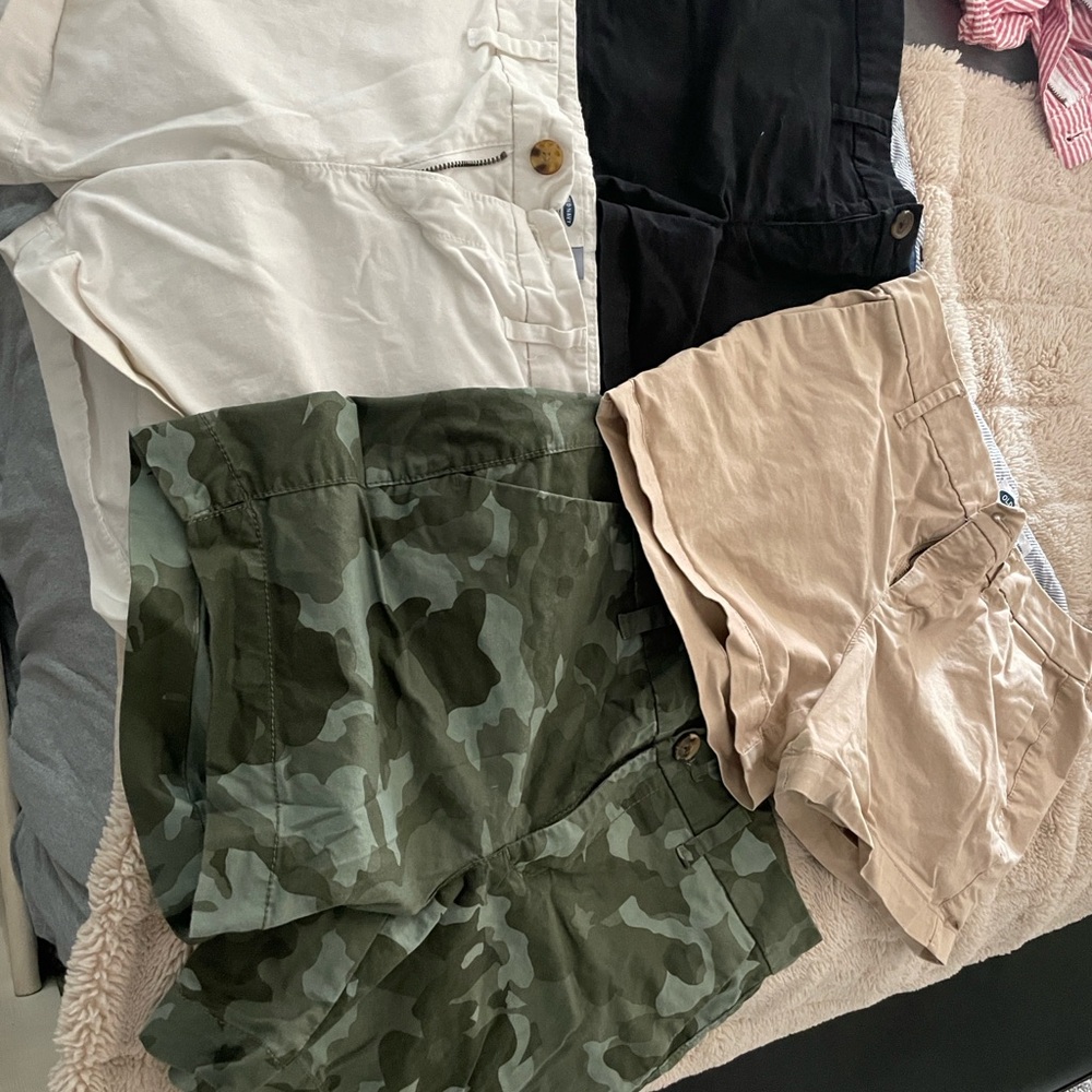Old Navy Women's Shorts - Black, White, Green Camo, Tan
